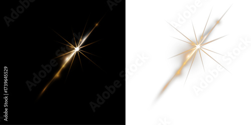 Golden sparkling light PNG effect