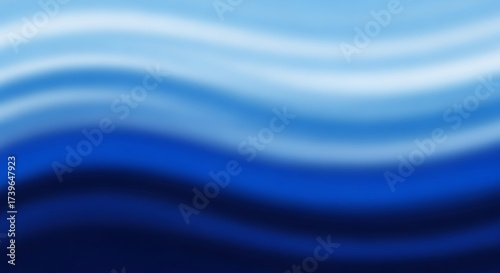 Abstract gradient background with smooth wavy lines in shades of blue