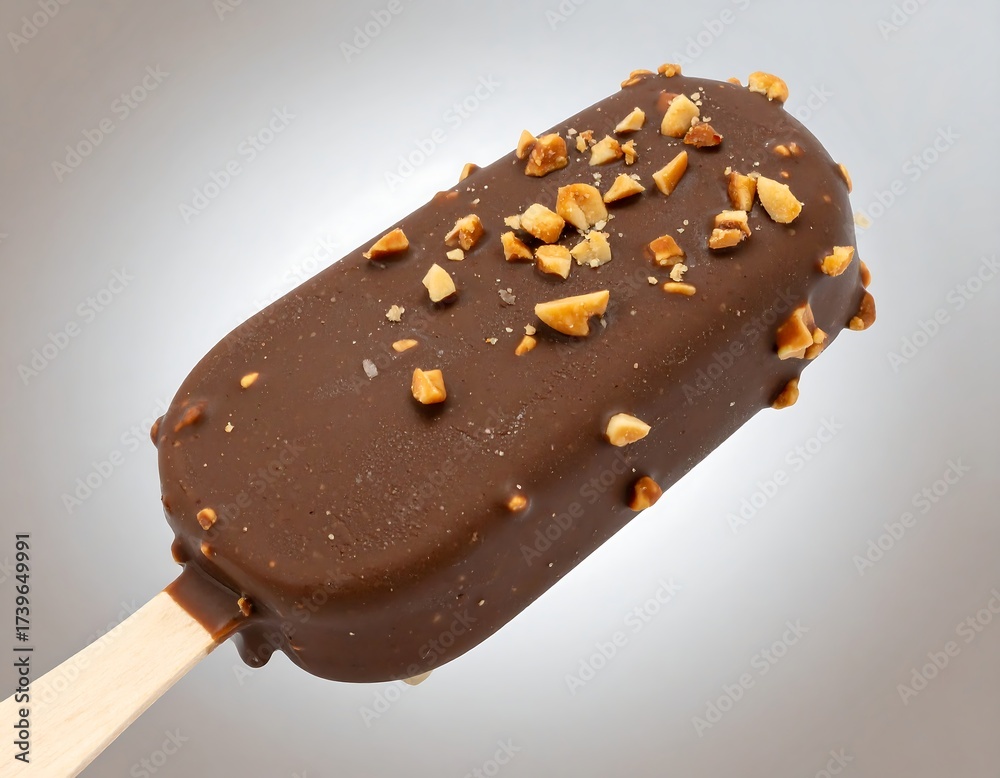 Obraz premium Chocolate ice pop with peanuts