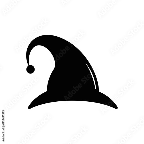 Silhouette of a pointy wizard style hat on transparent background