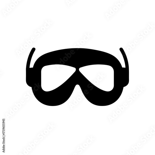 Illustration of a black eye mask icon art on transparent background silhouette