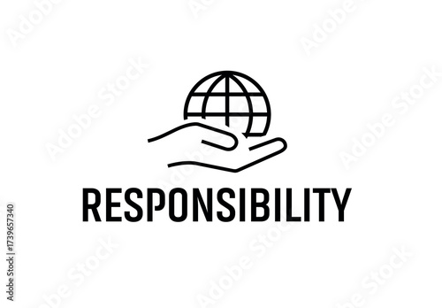 responsibility icon on white background	