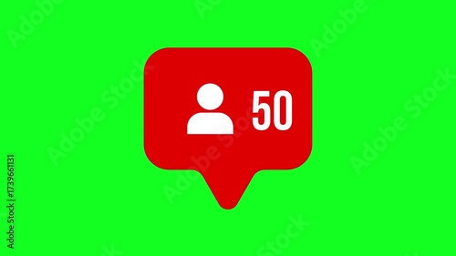 Social Network Follow  Animate On Green Screen Background