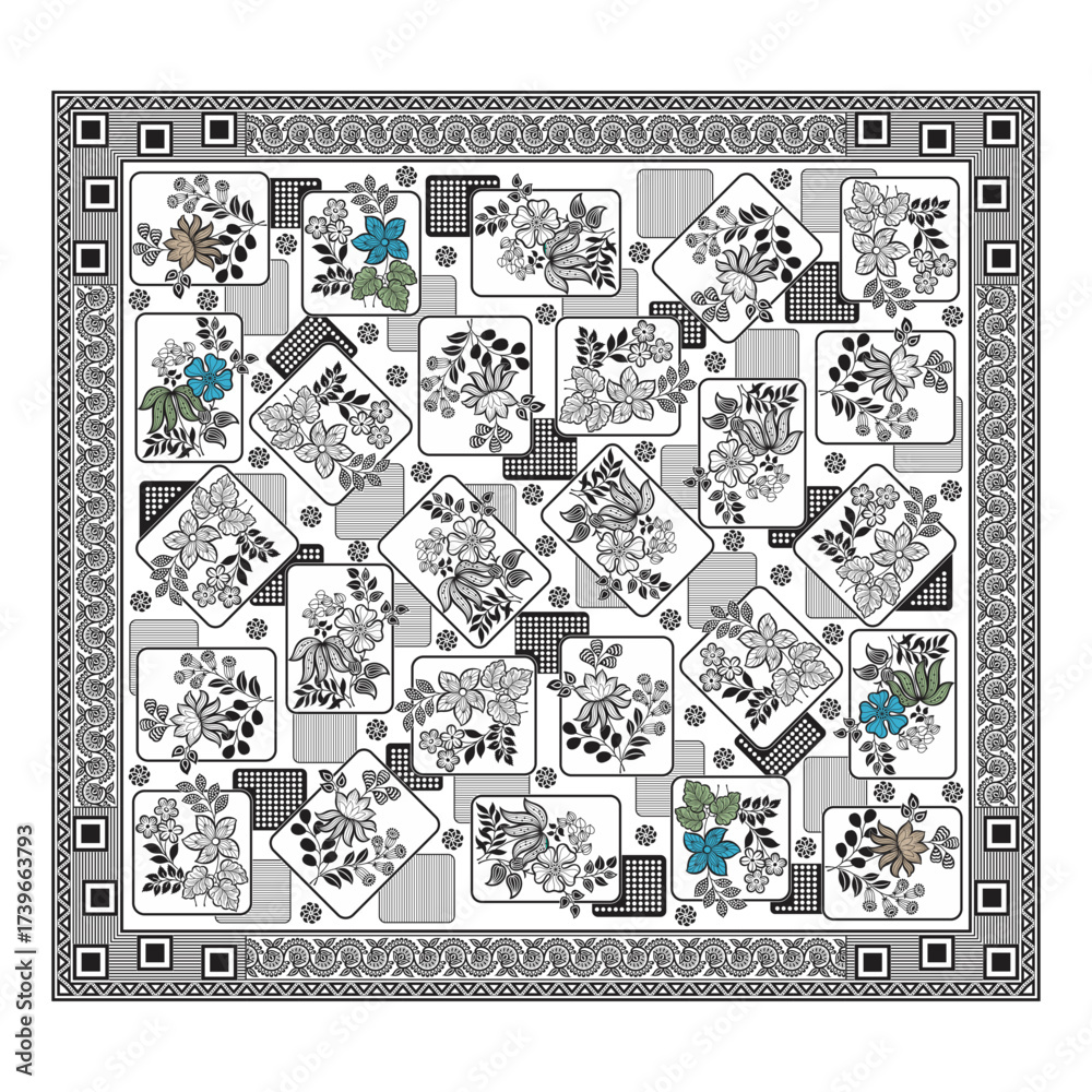 Obraz premium bed sheet design flower work