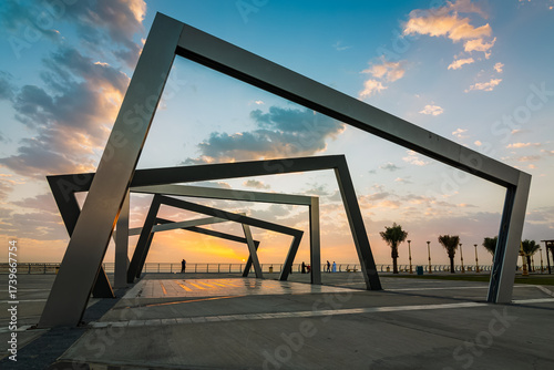Beautiful Sunrise view at Dammam Al Khobar Corniche Saudi Arabia.