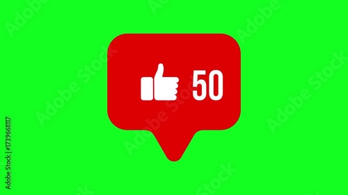 Social Network Like Button Animate ON Green Screen Background