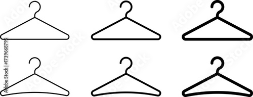 hanger icon set. Clothing hanger icon collection