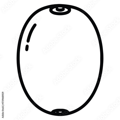 Black and white kiwi icon vector illustration healthy fruit simple