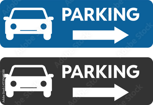 Parking area icon set. Car parking symbol. Parking area icon collection
