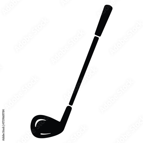 Black golf club illustration ideal for sport design and branding