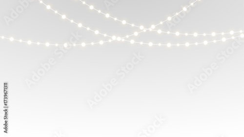 Chain decoration with glowing christmas garland border png.
