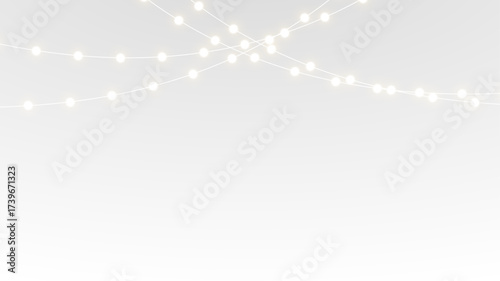 Birthday banner with festive glowing decorative garland png.
