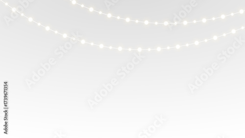 Christmas background with glowing festive garland decoration png.
