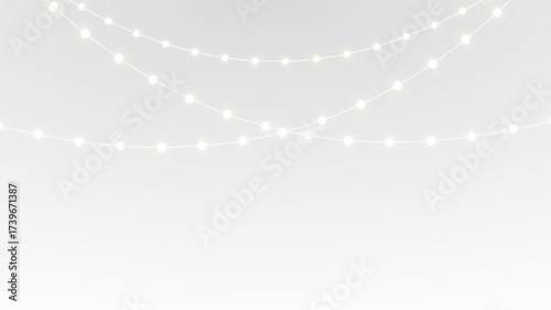 Garland background with glowing decorative christmas lights png.
