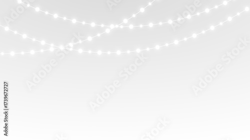 Event garland with glowing festive decorative christmas lights png.
