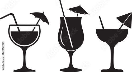 Colorful illustration of assorted beverages and drink ingredients