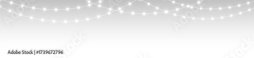 Decoration garland with glowing festive decorative christmas lights png.
