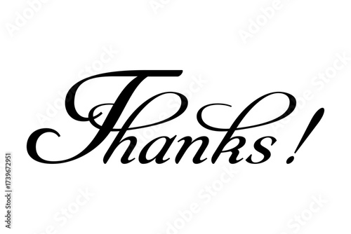 Thanks! - Thanks! message for card, presentation, business. Expressing gratitude, acknowledgment and appreciation
