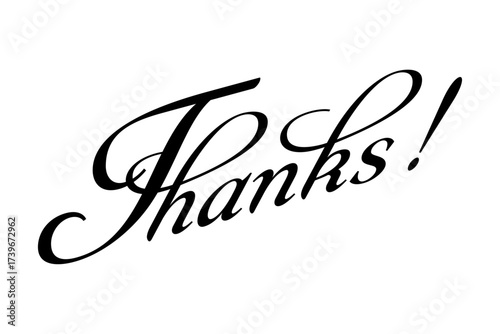 Thanks! - Thanks! message for card, presentation, business. Expressing gratitude, acknowledgment and appreciation
