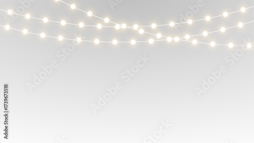 Party garland with glowing festive decorative christmas lights png.
