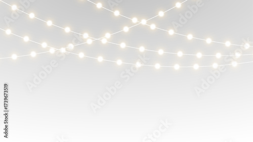 Led garland with glowing festive decorative christmas border png.
