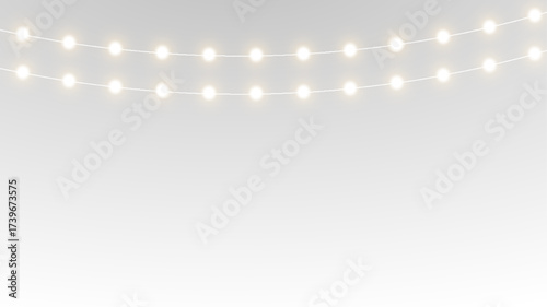 Glow garland with festive christmas border decoration png.

