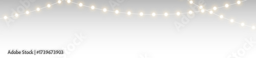 Event garland with glowing festive christmas lights png.
