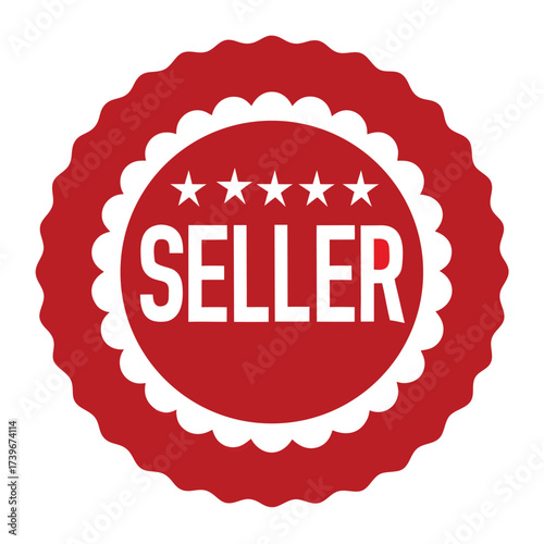 Five star seller on white background