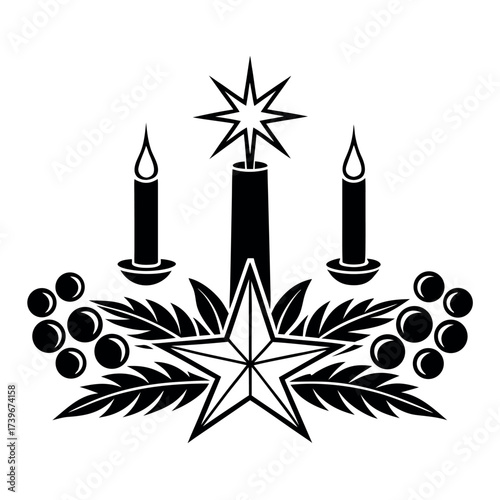 Black color Orthodox Christmas Day Design, Solid White Background (14).eps