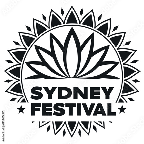 Black color Sydney Festival Design, Solid White Background (2).eps