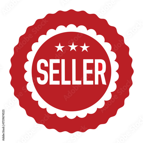 Three star seller on white background