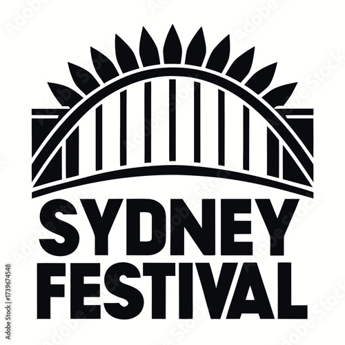 Black color Sydney Festival Design, Solid White Background (3).eps