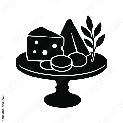Cheese and olives on a platter.