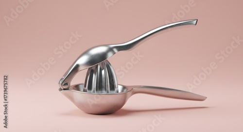 Stainless Steel Citrus Juicer on Pink Background