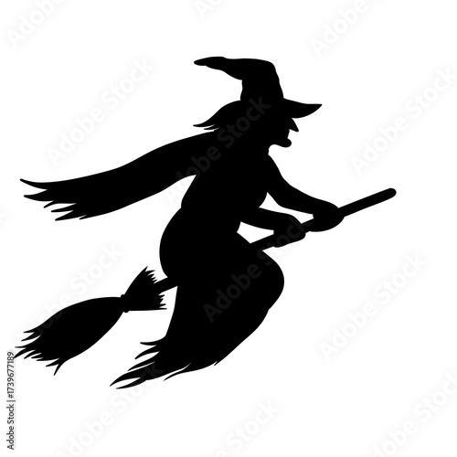 silhouette of witch transparent picture