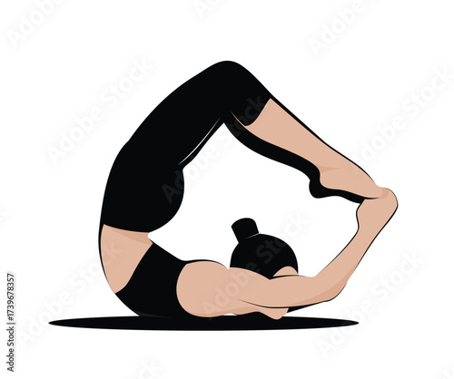 female doing yoga vector image