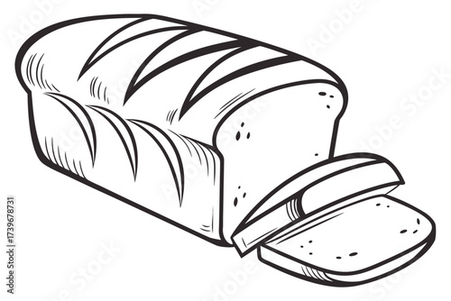 Loaf of bread with a slice cut and ready to serve