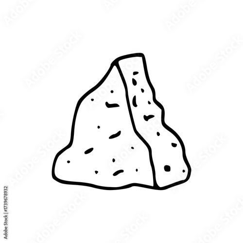 rough sketch vector icon of a simple rock or boulder