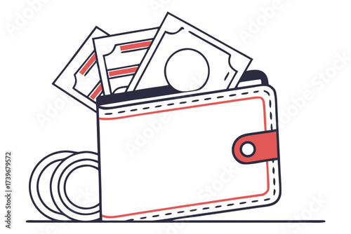 Wallet with banknotes showing concept of financial savings