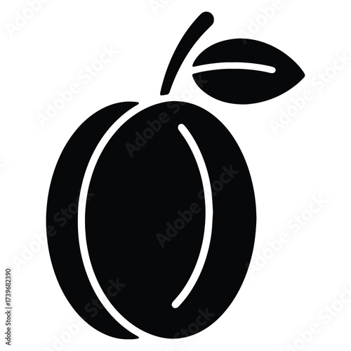 Simple Plum Illustration Fresh Fruit Graphic Design Food Ingredient