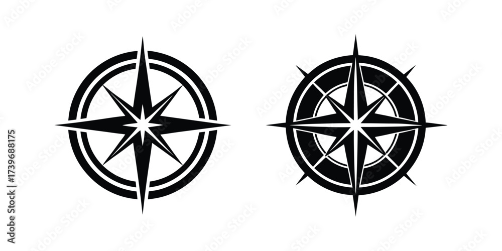 Obraz premium compass silhouette icon vector illustration