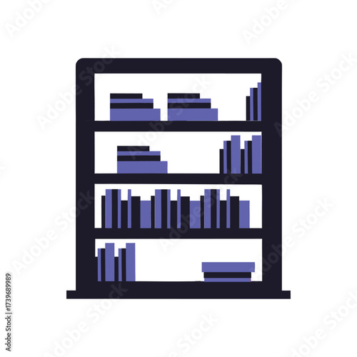  Bookshelf on white background.