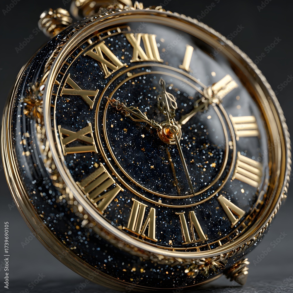 Obraz premium 3D render isolated clock striking midnight new year