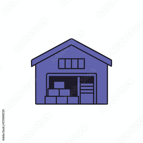 Warehouse icon vector.