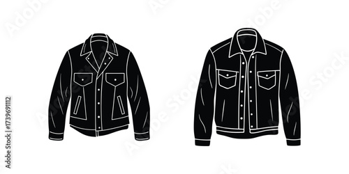 denim jacket silhouette vector illustration