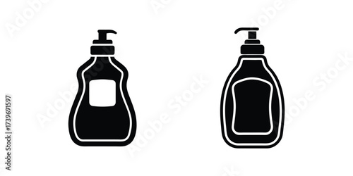 dish soap bottle sketch silhouette vector illustration