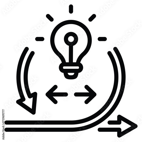 Large Solution SAFe Icon Line Vector Illustration