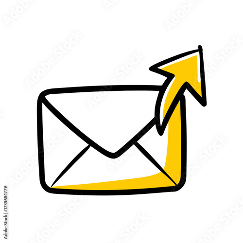 Email Envelope With Upload Outgoing Message Arrow Icon For Web And Graphic Design