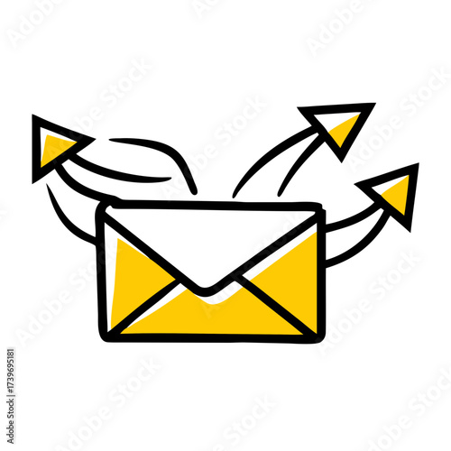 Envelope With Multiple Outgoing Messages Symbol Icon For Web And Graphic Design