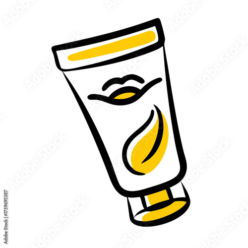 Facial Cleanser Cosmetic Tube With Small Opening Icon For Web And Graphic Design